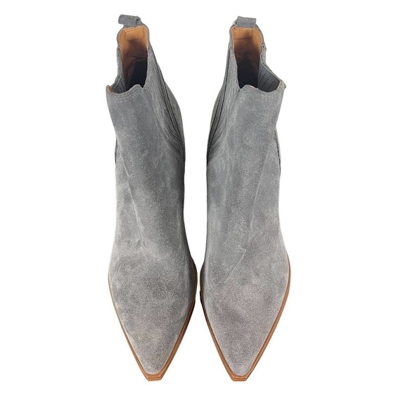 MARC FISHER LTD GADRI LEATHER HEELED BOOTIE IN GRAY NWOT WOMEN'S SIZE 8.5 - Picture 2 of 13